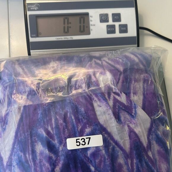 Basic Editions Purple Button Front Women’s 2X Geometric Print Lightweight Top - Picture 11 of 11